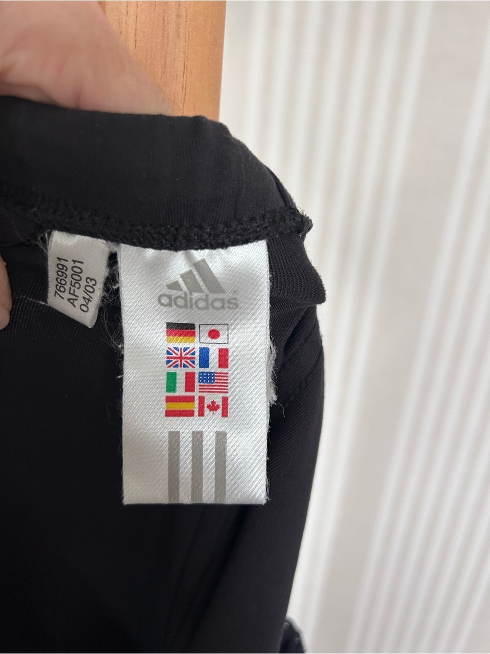 Adidas Vintage 2003 Black Track Pants Wide Leg Tonal 3-Stripes Y2K Size Large - Picture 7 of 9
